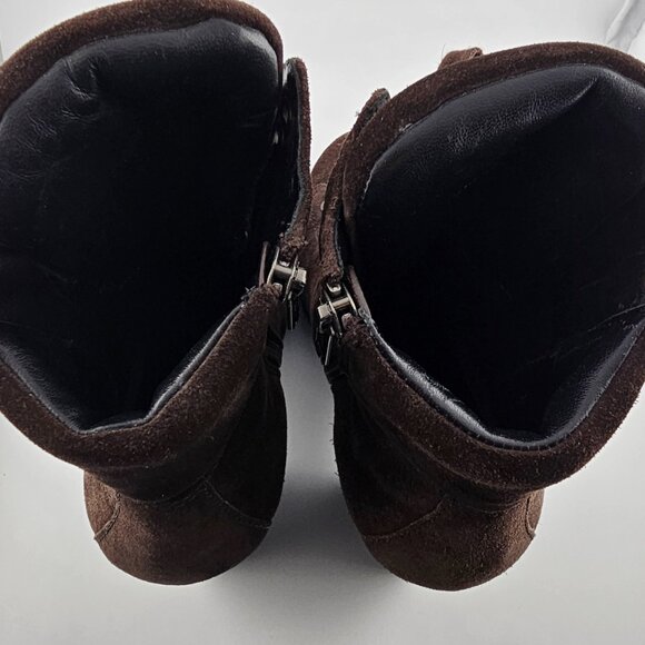 Prada Brown Suede Combat Ankle Boots Size 6.5 - Picture 12 of 13